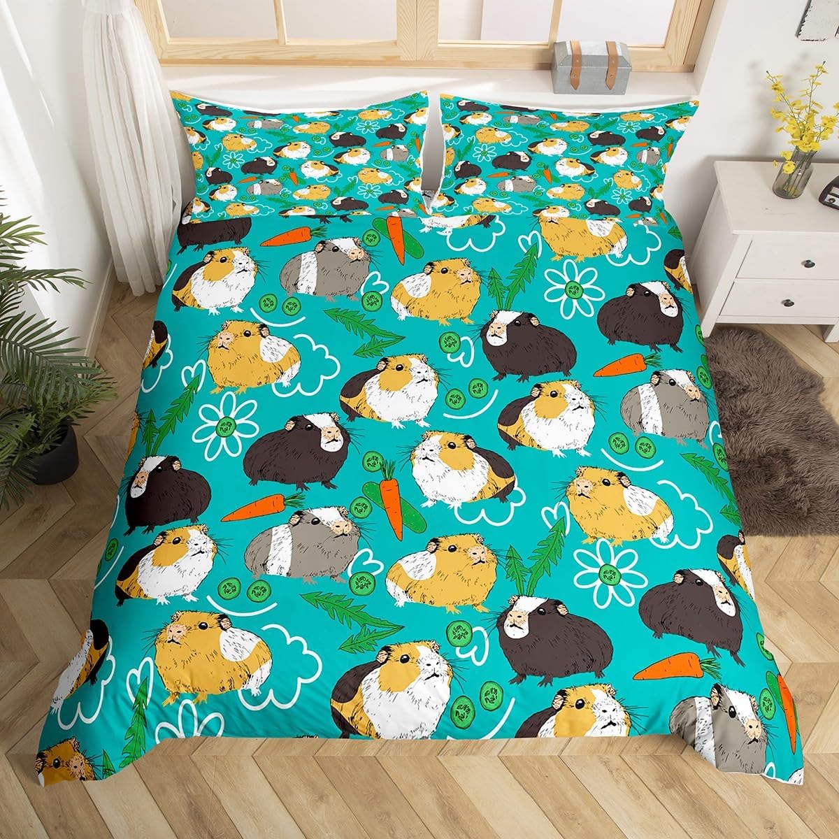 

Одеяло Мультяшная Морская Свинка Король Королева Милое Животное Комплект Постельного Белья Микрофибра Чешуя Русалки Одеяло Для Мальчиков Девочек Comforter (quilt)-EU Single(135*200cm)3pcs