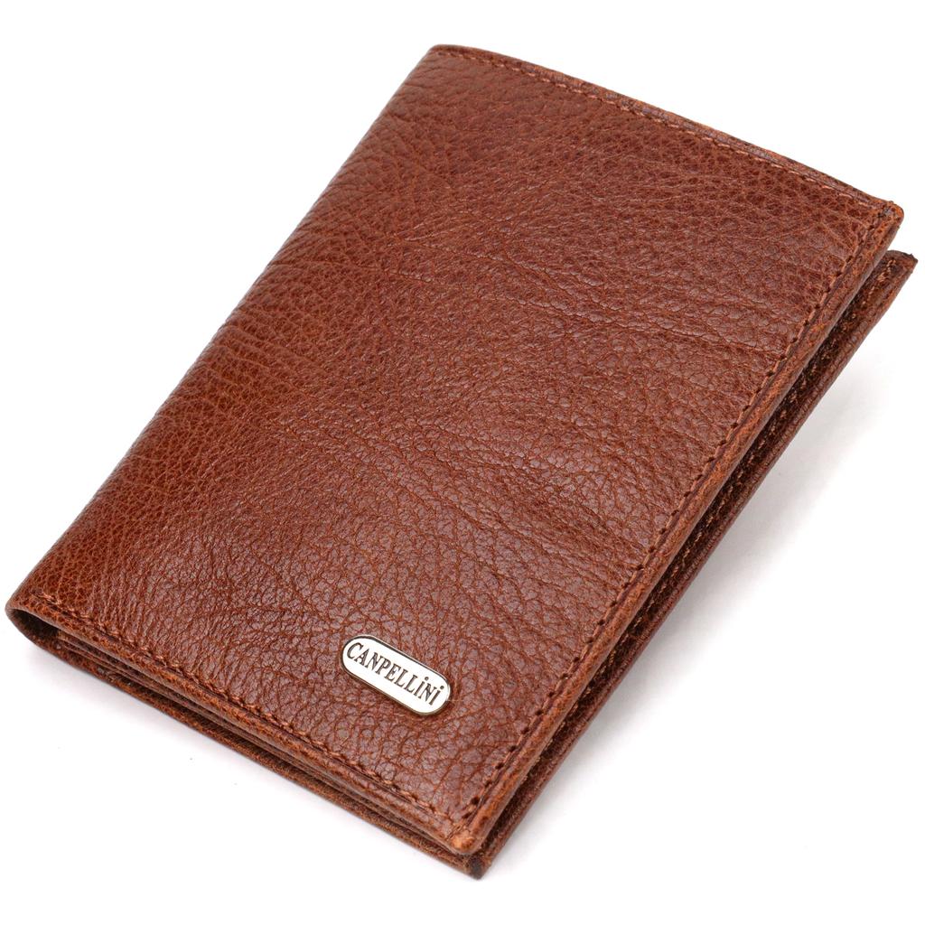 Zajímavá kompaktní peněženka pro muže vyrobená z pravé kůže CANPELLINI 21874 Brown