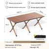 Portable Ultralight Walnut Carbon Steel Roll-up Camping Table