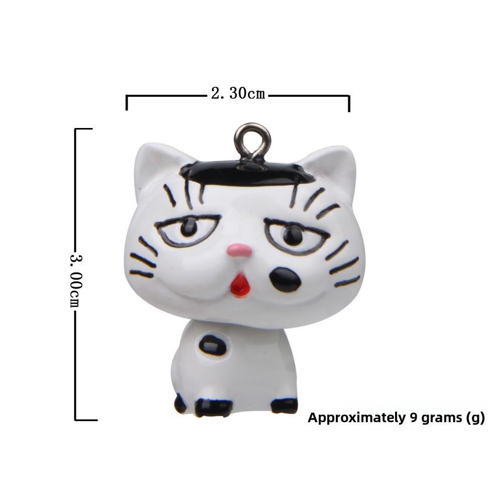 Cat Resin Figurine Keychain With Cartoon Style For Gift Giving And Collection
