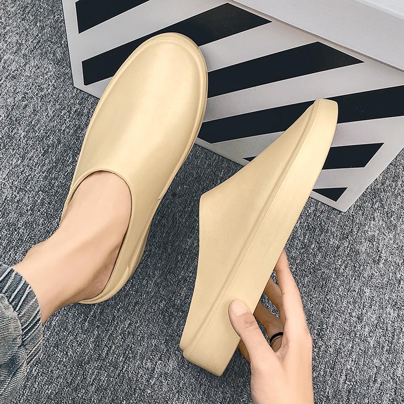 Papuci de casă respirabili pentru bărbați, șlapi, pantofi de plajă pentru bărbați, vară, modă nouă, cool, exterior, jumătate de papuci pentru bărbați, papuci ușori și confortabili