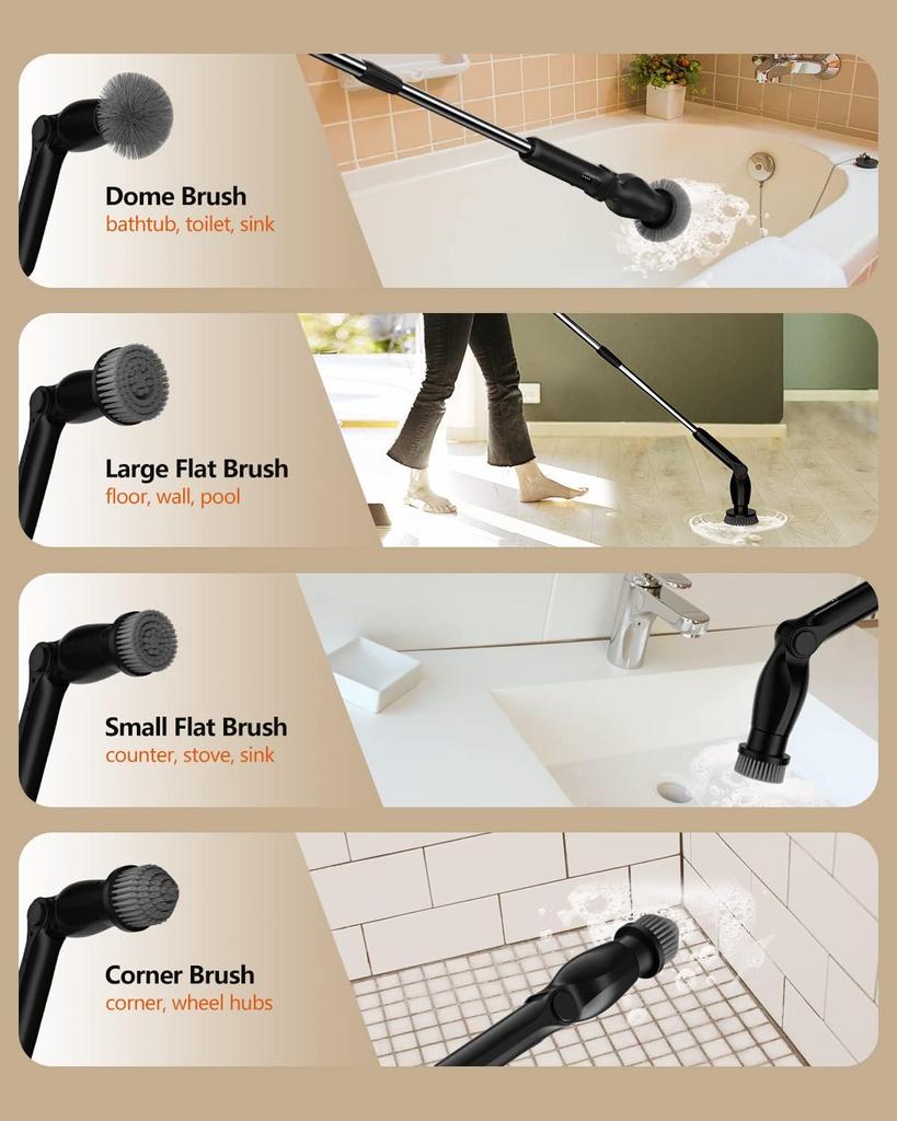 8 In 1 Adjustable Angle Electric Cleaning Brush Wireless Adjustable Bathroom Kitchen Cleaning Tools Hot Sale Dropshipping