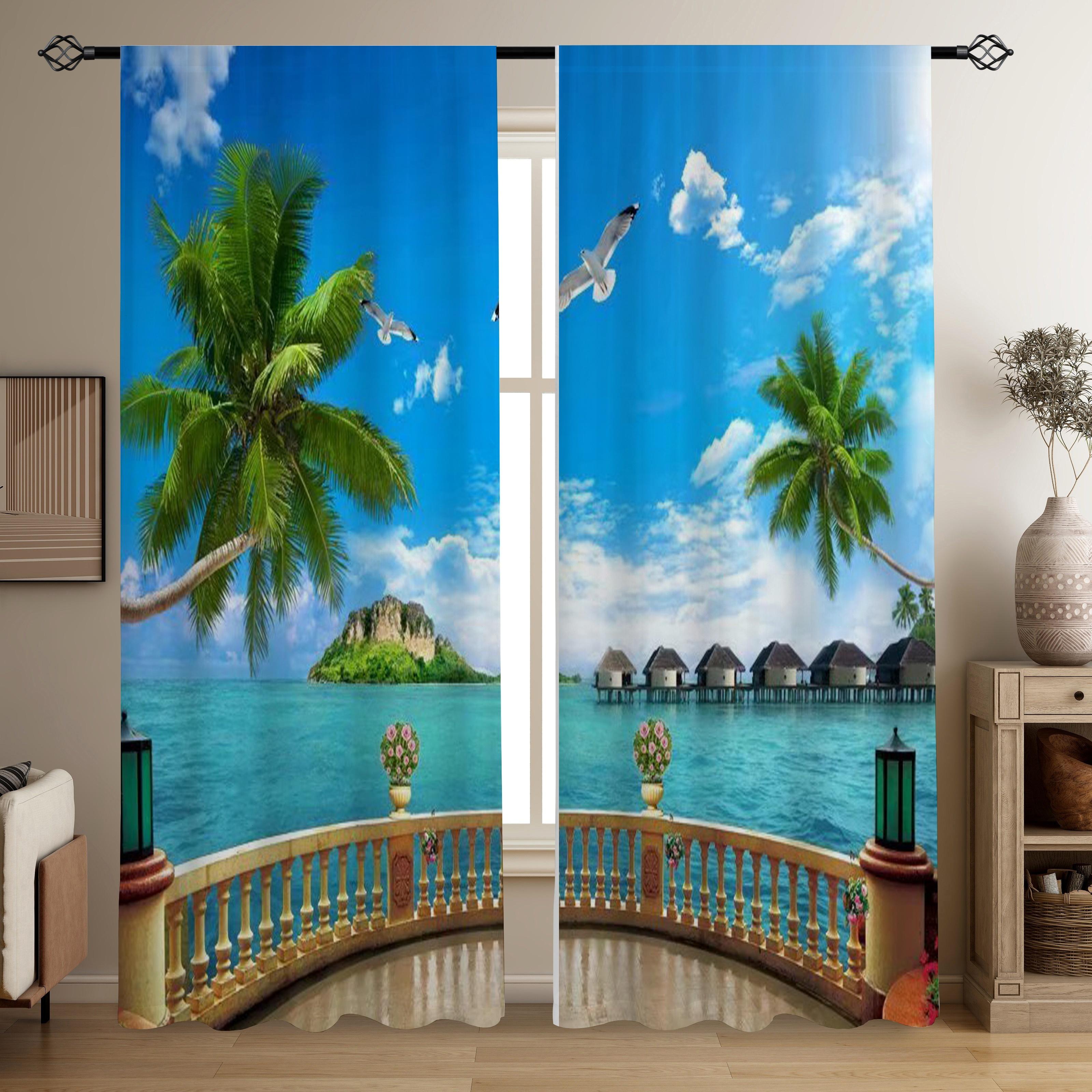 

2 шт./комплект занавесок с алфавитным принтом для спальни, гостиной, штор, комплект для оформления окон, 3D-печатные шторы для фильтрации освещения W50 X H130(CM)X2&Grommet Top