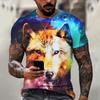 2025 Wolf T Shirt For Mens Animal Print Short Sleeve Top 3D Casual Street Man's T-shirt Oversized Tee Shirt Men Vintage Clothing