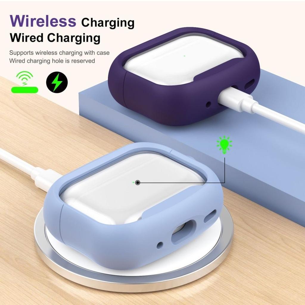 2-in-1, solid color frame, suitable for AirPods1/1st generation protective case, Apple Pro/1 wireless bluetooth headset.