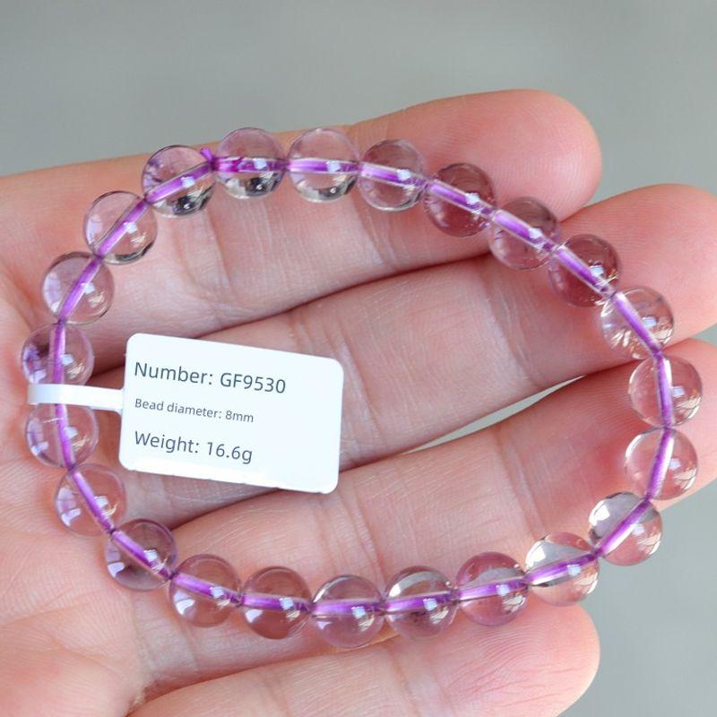 

Natural Brazil Dark Purple Single Circle Crystal Couple Bracelet GF9530