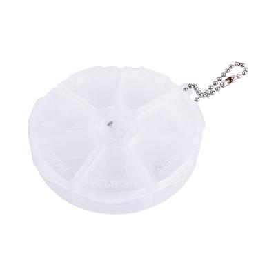 Mini Organizador Semanal de Pílulas 7 Dias Recipiente Dispensador Redondo Porta-Comprimidos