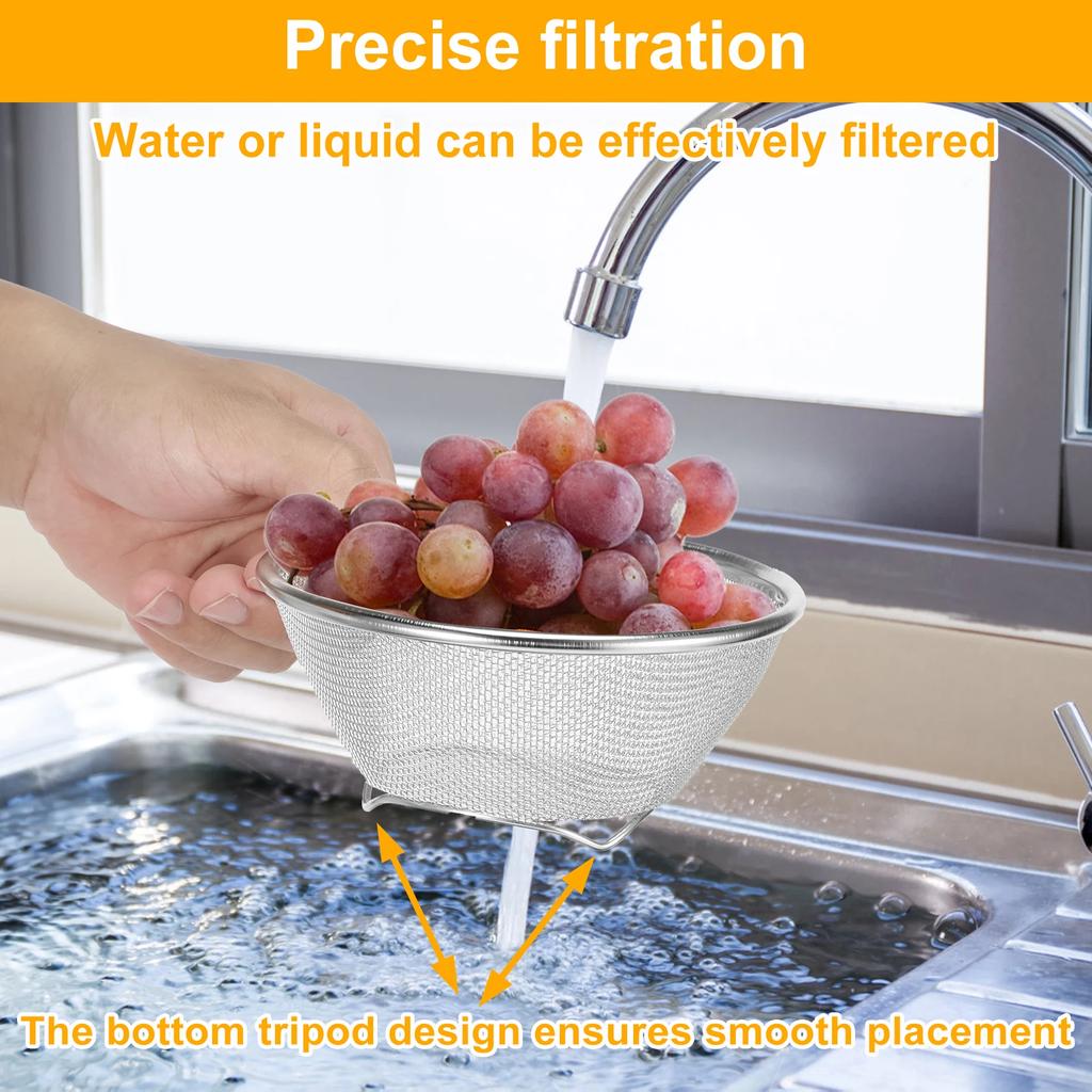 Strainer Mesh Strainers Washing Rice Basket Stainless Steel 304 Rice Washing Bowl Vegetable Salad Maker Bowl Kitchen Gadget