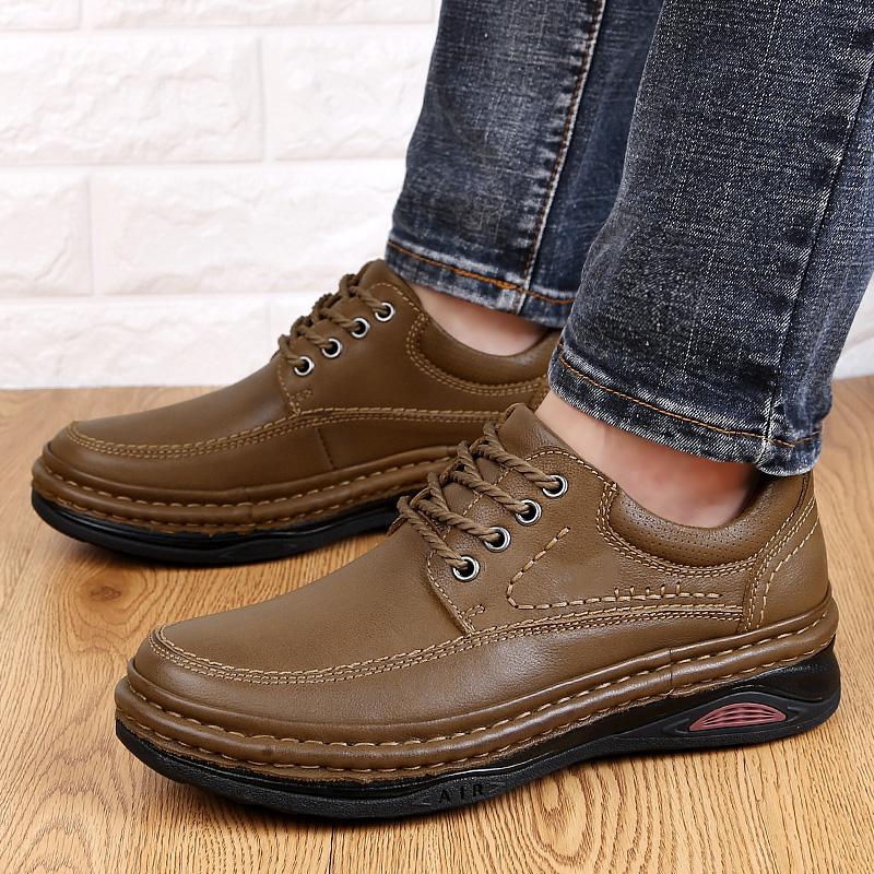 Luksusowa Marka Męskie Buty Casual Skóra Naturalna Męskie Biznesowe Płaskie Najwyższej Jakości Męskie Oksfordy Ręcznie Robione Oddychające Buty do Chodzenia
