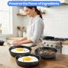 4 Pack Mini Cast Iron Skillets, 4 Inch Small Frying Pan with Double Drip-Spouts, Black Cast Iron Skillet with Handle, Nonstick Frying Pans for Indoor