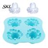 Unique Shaped Ice Cubes Octopus Cube Tray Mold, 4 Grid Maker, Food Grade Flexible TPR Soft Easy Release for Jelly Chocolate Drinks And Cocktails Small