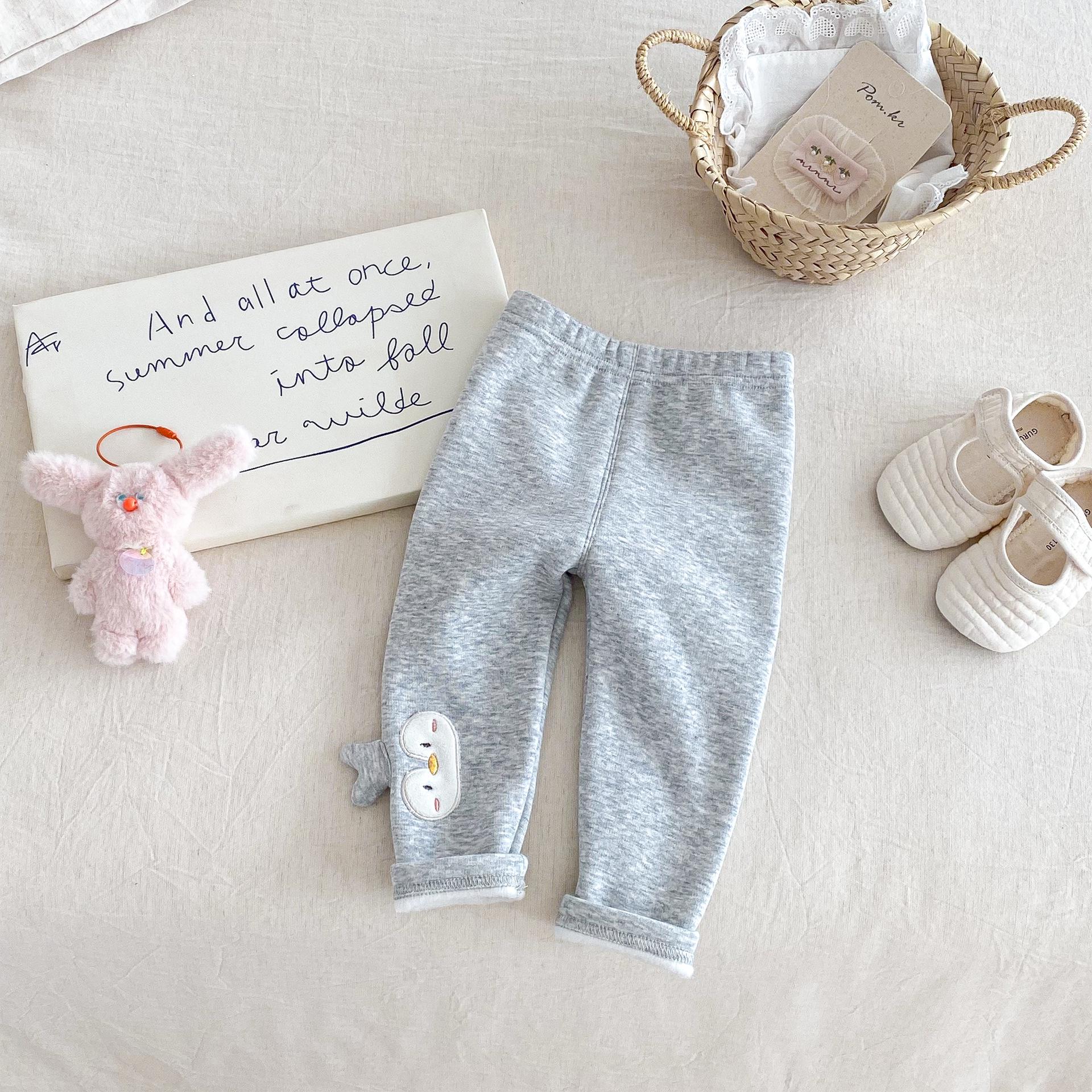 

Очаровательные зимние леггинсы для девочек 2025 с 3D ушками - Толстые, уютные повседневные брюки для детей 80 cm