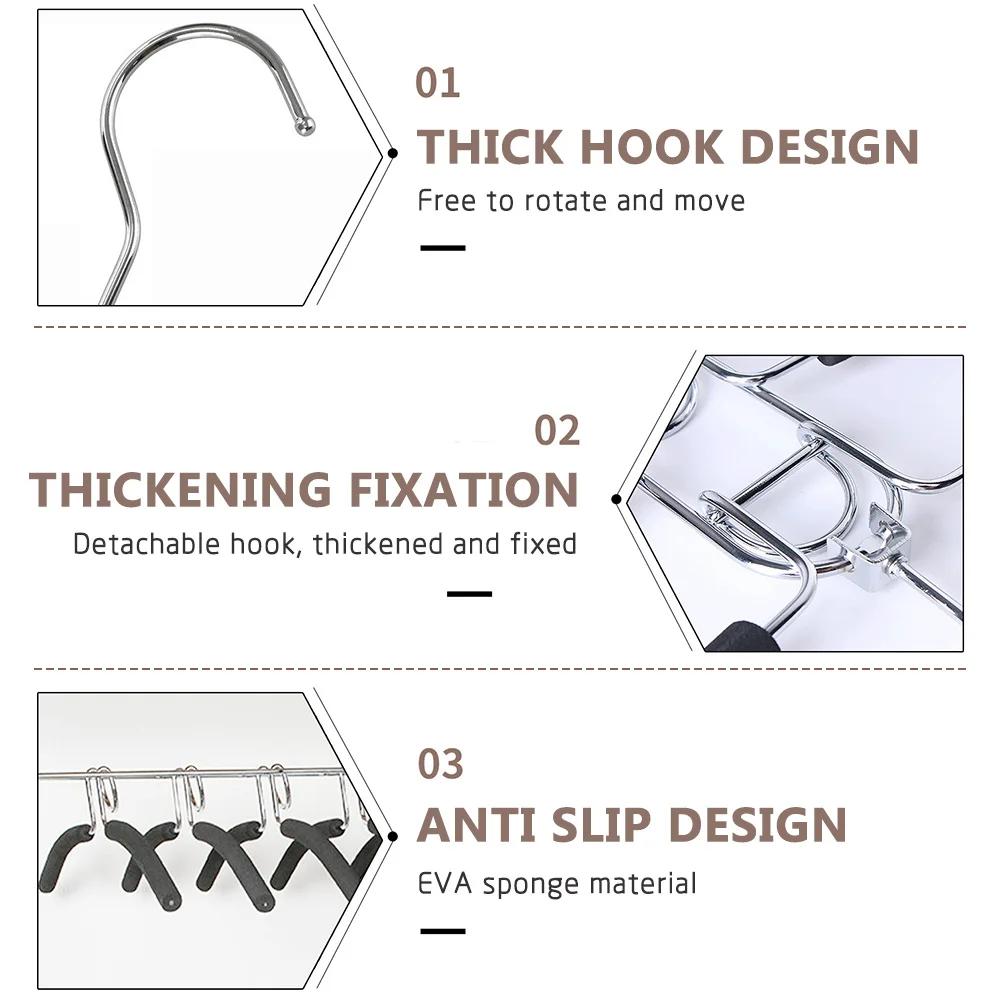 Metal Clothing Hangers, 5 Layers Anti Slip Padded Closet Organizer,Space Saving Magic Drying Rack, Heavy for Coat Suits Sweaters