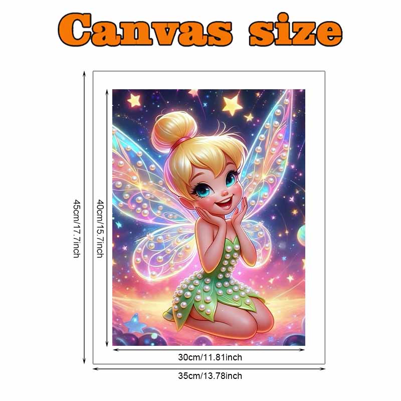 Disney Pearl Painting Set Tinker Bell with Pearls In The StarrySky Exquisite and Sparkling Artwork Perfect for Home Wall Decoration and Handmade Gifts