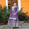 Festive Purple Sharara Dress with Multi-Color Embroidery