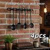 Décoration Murale d'Ustensiles en Fonte Vintage Cuillère Fourchette Décor Mural Pendentif Suspendu Rustique Cuisine Diner Ferme Art Mural avec 4 Crochets Cadeau Chef