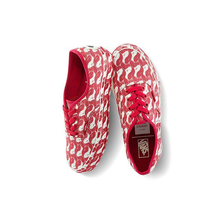 Opening Ceremony x Vans Authentic Snake Checker Unisex Sneakers Red True-White VN0A348A43Z