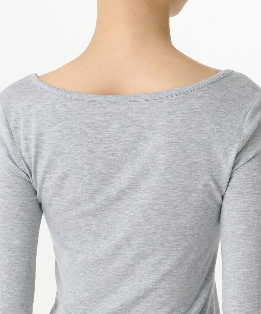 MUSINSA STANDARD WOMAN Women'S Tencel Slim Ballerina Long Sleeve T-Shirt [Medium Grey]