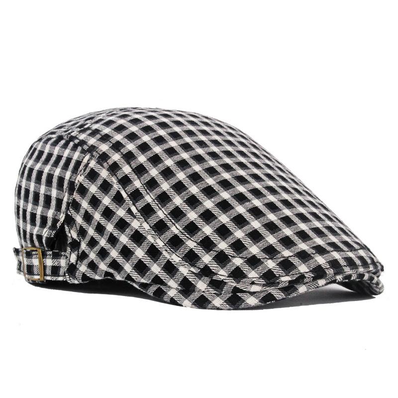 Plaid Beret Women's Lightweight Spring Summer Men's Forward Cap Outdoor Sunshade Cap Gatsby Painters Hat
