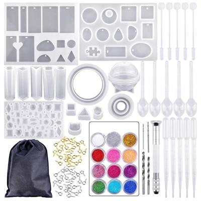 83Pcs Epoxy Jewelry Making Kit Soft Silicone Tear Resistant Widely Used Silicone Casting Mold Kit