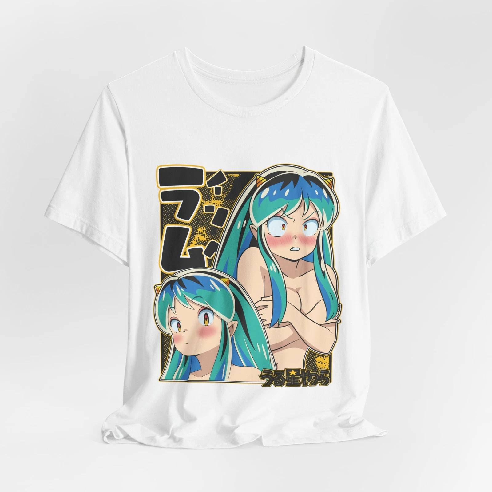 Lum Invader Urusei Yatsura | Blushing Blue-Haired Anime Girl Tee | Manga XXXXL