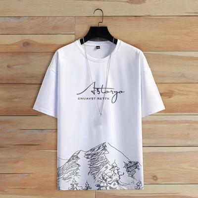T-shirt da uomo Stampa Morbida Traspirante Asciugatura Rapida Resistente al Colore Girocollo Ampia Maniche Corte Fantasia Montagna Top Estivi Abbigliamento Quotidiano