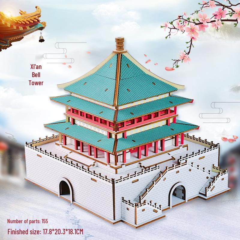 Chinese-Style 3D DIY Wooden Villa Model Kit