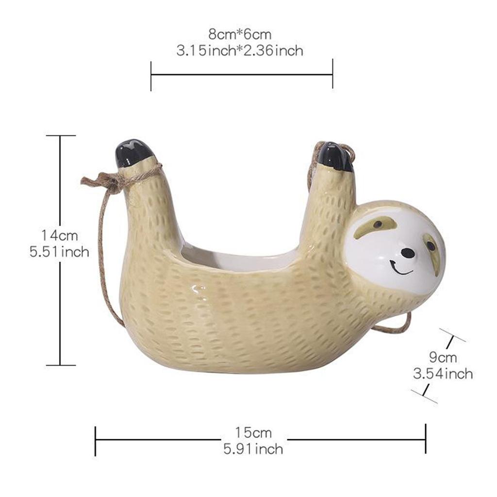 Hanging Flowerpot Succulent Pots Animal Plant Planters Sloth Plant Pots Small Planter Container Small Air Plants Flowerpot