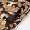 PYJTRL Mens Fashion Shiny Sequin Floral Pattern Pants Expandable Waist Trousers