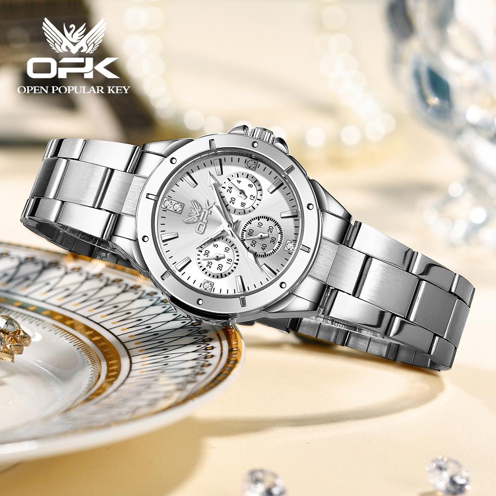 OPK Women Watch Fashion Brand Quartz Watch Waterproof Luminous Multifunctional Chronograph Watch For Women