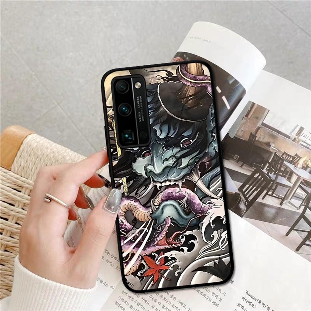 Samurai Oni Mask Phone Case For Huawei Honor 10 Lite 9 20 7A 9X 30 50 60 70 Pro Plus Soft Silicone Cover