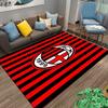 Rot-schwarz gestreifter Teppich mit ACM 1899 Logo-Design für Wohnkultur Geeignet als rutschfester Unterleger für Wohnzimmer, Schlafzimmer, Sofas