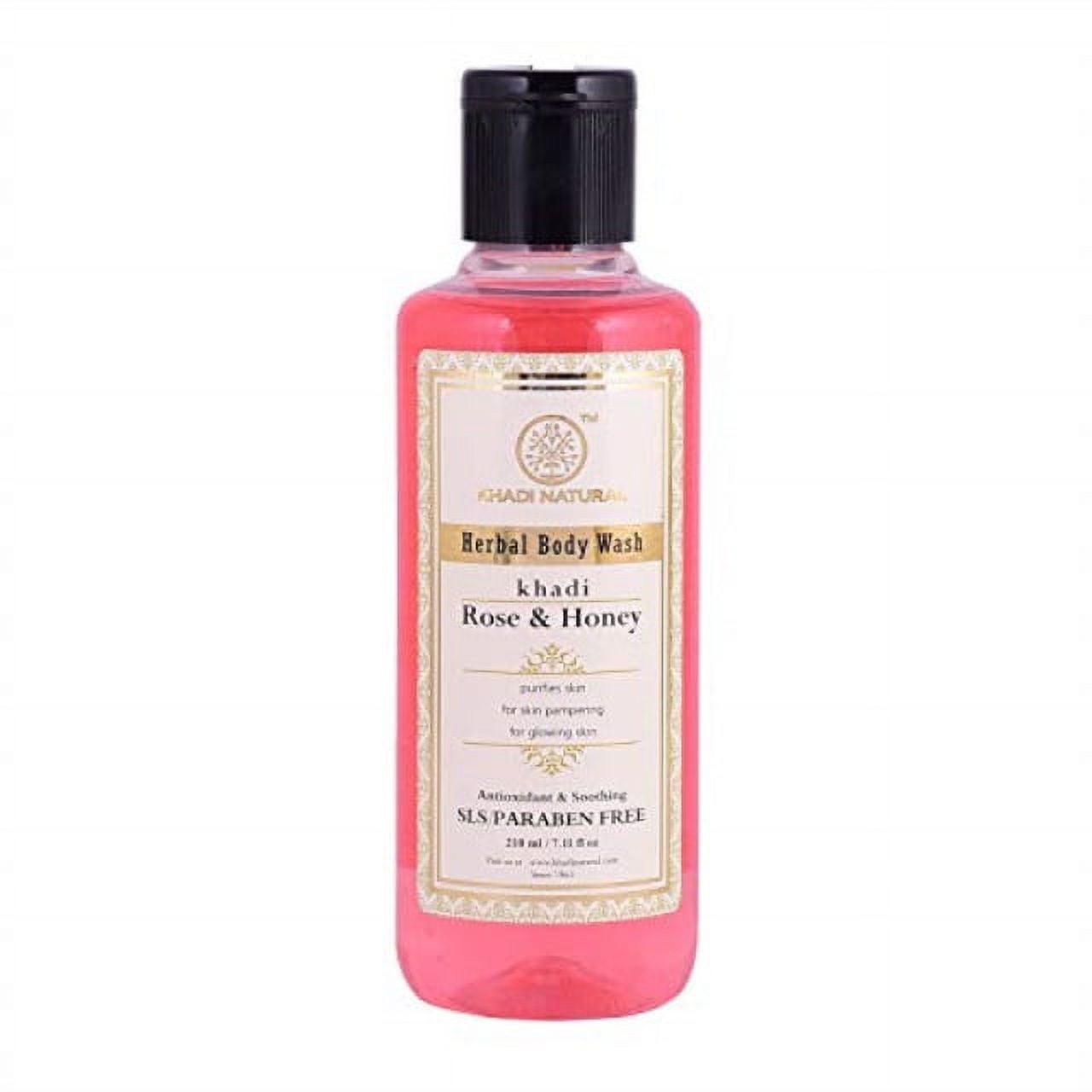 

khadi natural herbal rose and honey body wash soap free (210 ml)
