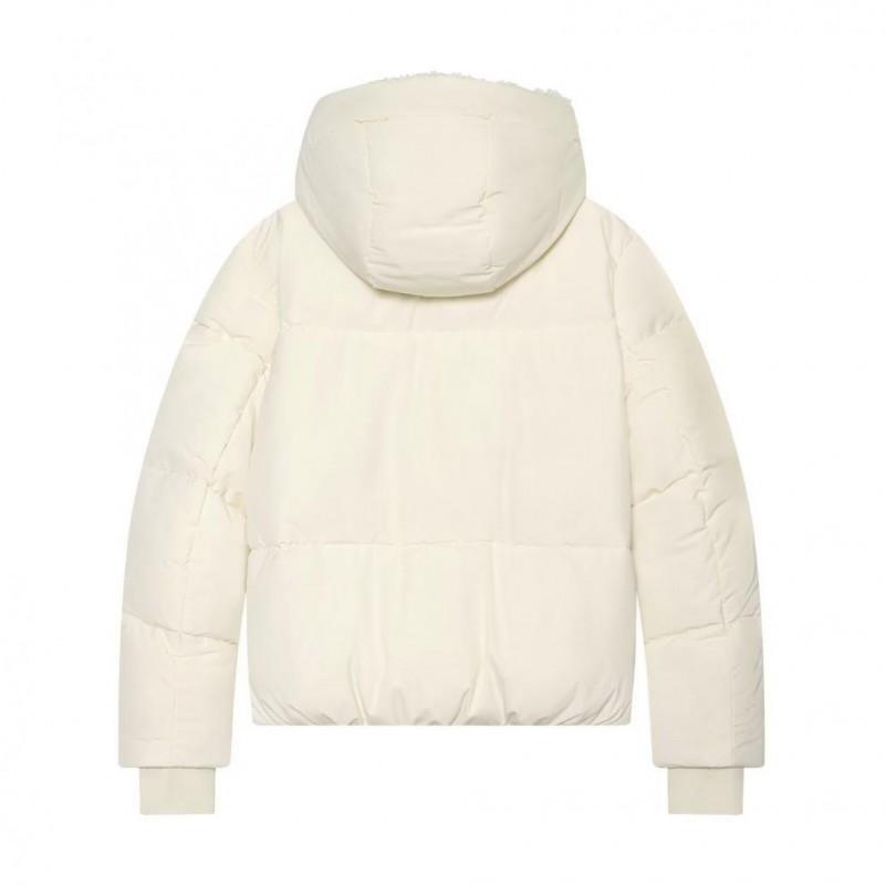 Dámská bavlněná péřová bunda s kapucí pro podzim/zimu 2026, ležérní streetové oblečení, teplé svrchní oblečení