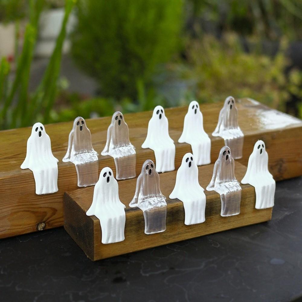 20pcs Cute Joy Garden Ghost Ornament Sitting Pose Ghost Statue Decorations  Halloween Party