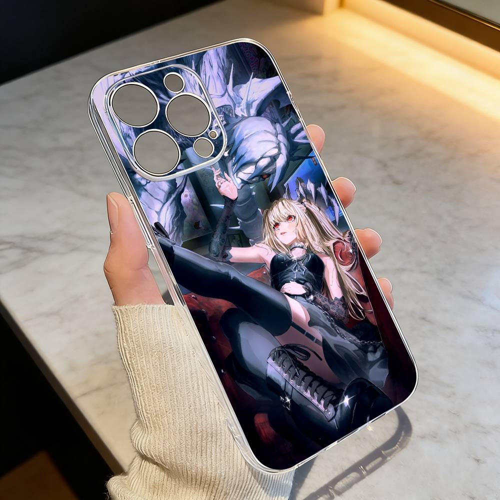 D-Death N-Note Misa Phone Case For iPhone 17 16 15 14 13 12 11 Mini Pro Max Plus Transparent Cover