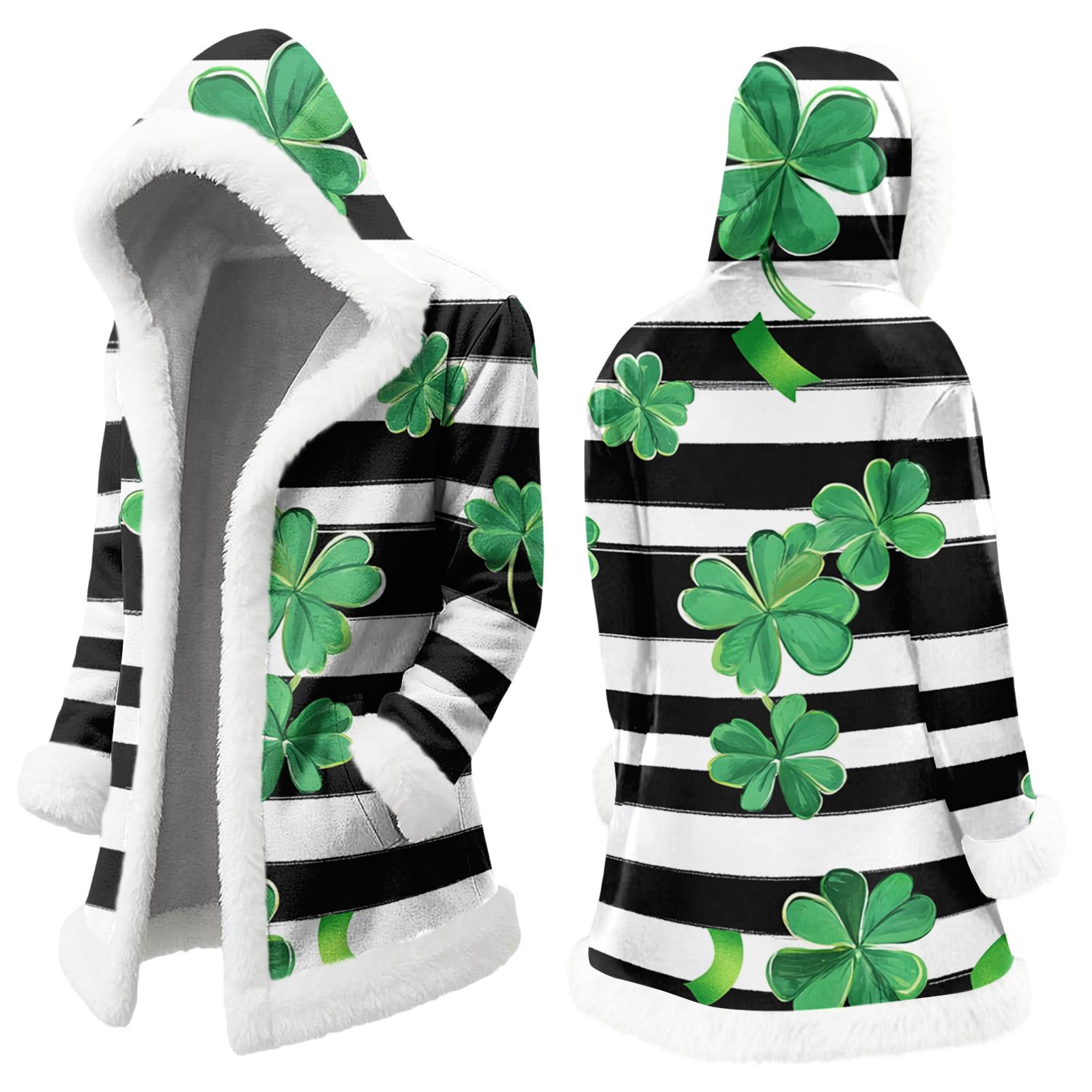 

Унисекс Повседневный И Модный Плюшевый Воротник С Капюшоном С Длинным Рукавом St. Принтованная куртка Патрика L чёрный