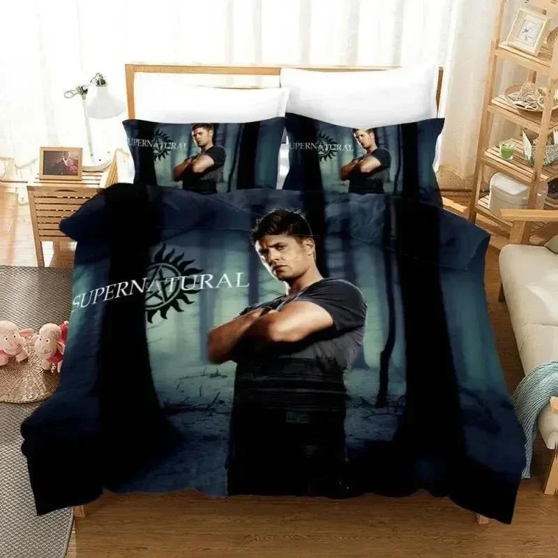 

Comforter Popular Tv Show Supernatural Bedding Set Printed Bed Set With Bed Soft Queen King Size Bedclothes Home Comforter (quilt)-EU Single(135*200cm)3pcs