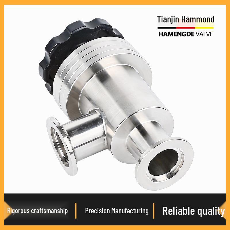 Hammond GDJKF50 L-Type 304 SS Manual High Vacuum Angle Valve with Quick Connect