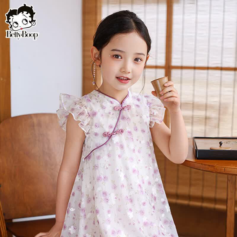 Betty Girls' New Chinese Style Mesh Princess Dress