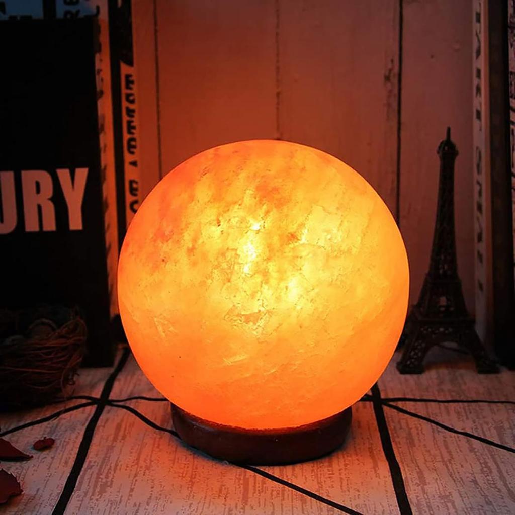 Sunshine Road Himalayan Crystal Salt Lamp, Dimmable Circular Night Light, Natural Himalayan Salt Lamp, Bedside Lamp, Gift, Desk Lamp, Bedroom,