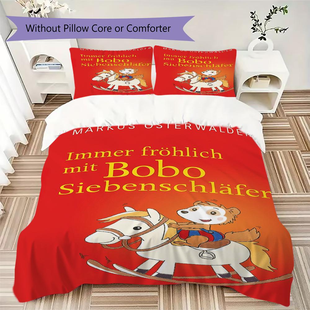 Pościel z wzorem Bobo Siebenschlafer, Zestaw kołdry Poszewka na kołdrę Poszewka na poduszkę Domowy prezent urodzinowy(1 * poszwa na kołdrę + 2 * poszewki na poduszki, bez rdzenia)_lx