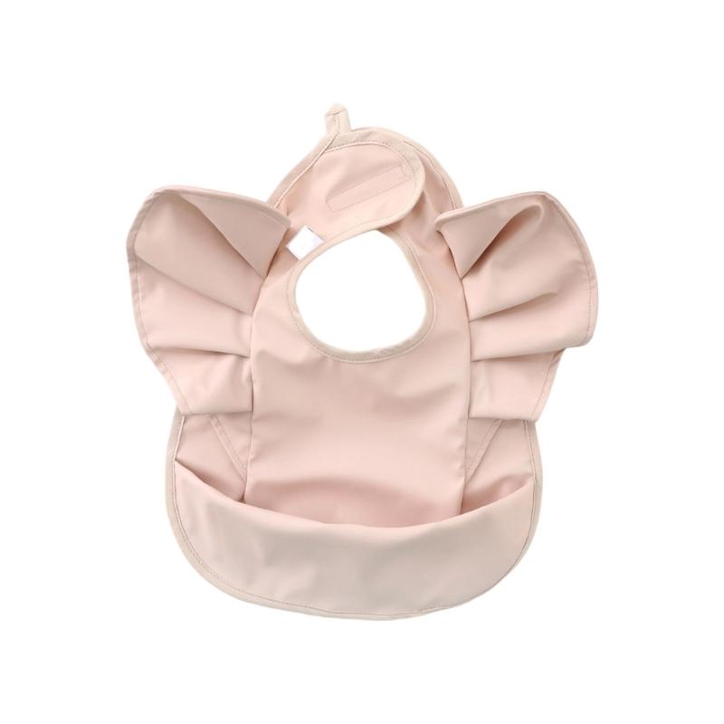 Niedliches Lätzchen in Form einer fliegenden Ärmel mit wasserdichter Schicht, verstellbares Spucktuch für Baby 6-36 Monate