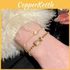 Copper Zircon Ring Flower Design Hand Chain For Womens Accessories And Trendy Wear