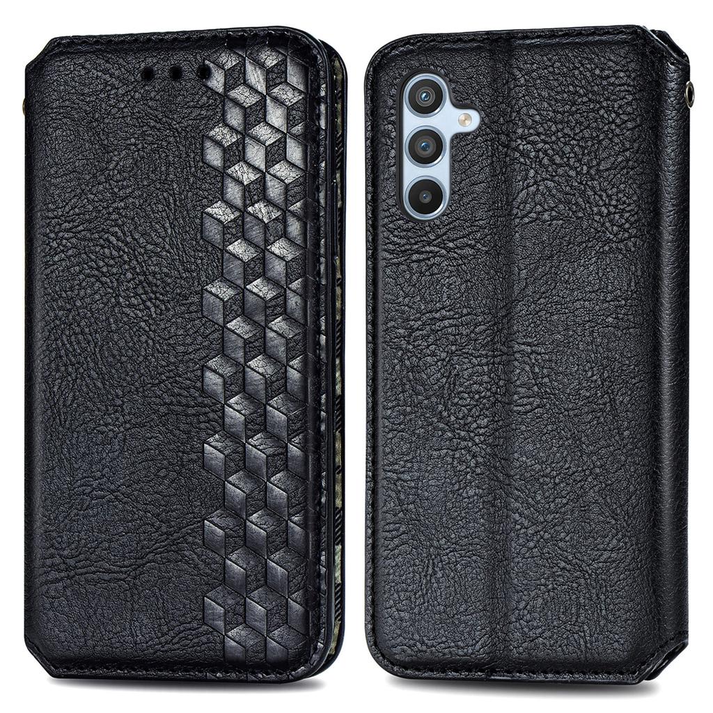 For Samsung Galaxy A36 5G PU Leather Case Rhombus Imprint Wallet Stand Phone Cover