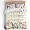 Wild Flower Eucalyptus Sunflower Plant Lavender 3pcs Bedding Set For Double Bed Home Textile Duvet Cover Quilt Cover Pillowcase