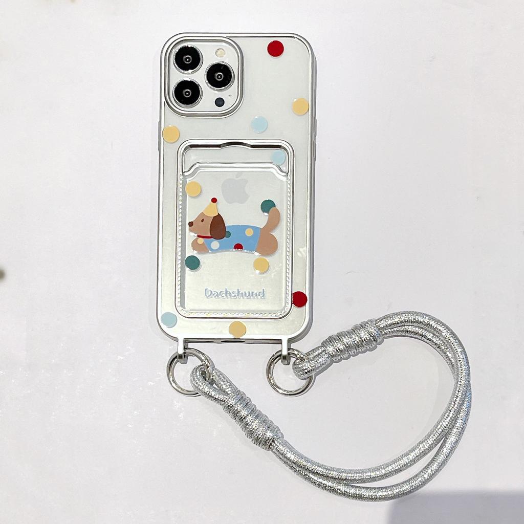 Cute 14 Dog 13 Colorful Dots 15 Phone Case 11 Bracelet Protective Cover for Apple IPhone16promax