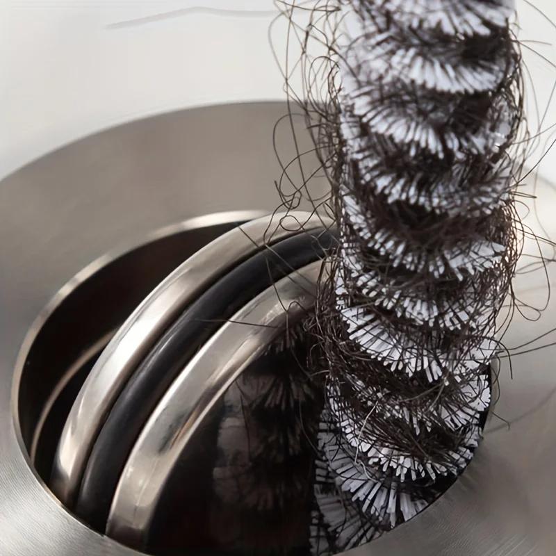Cepillo para dragar tuberías, para baño, para cabello, alcantarillado, fregadero, limpiador de desagües, limpiador flexible, eliminador de obstrucciones, herramientas de limpieza