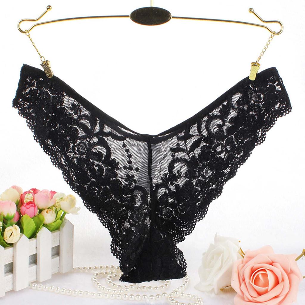Women Sexy Lace See-Through Breathable Soft Briefs Panties Lingerie Underwear