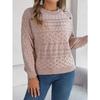 Neuer einfarbiger Pullover mit gedrehten Knöpfen und Laternenärmeln für Damen im Herbst und Winter